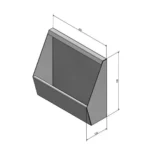 Technische tekening met afmetingen TPB-350 RVS tuinurinoir
