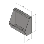 Technische tekening met afmetingen TPB-500 RVS tuinurinoir